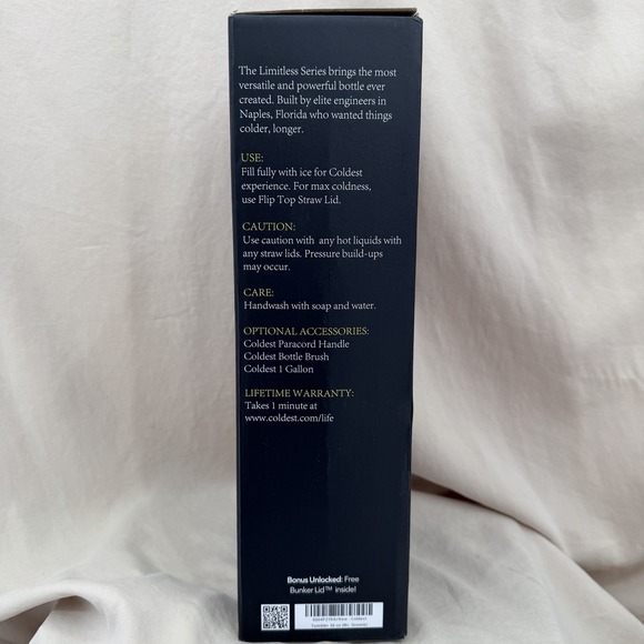 Coldest Limitless Ultra Bottle Mr. Snowie‎ 36 oz Tumbler Blue Red Winter 3 Lids - Picture 5 of 8
